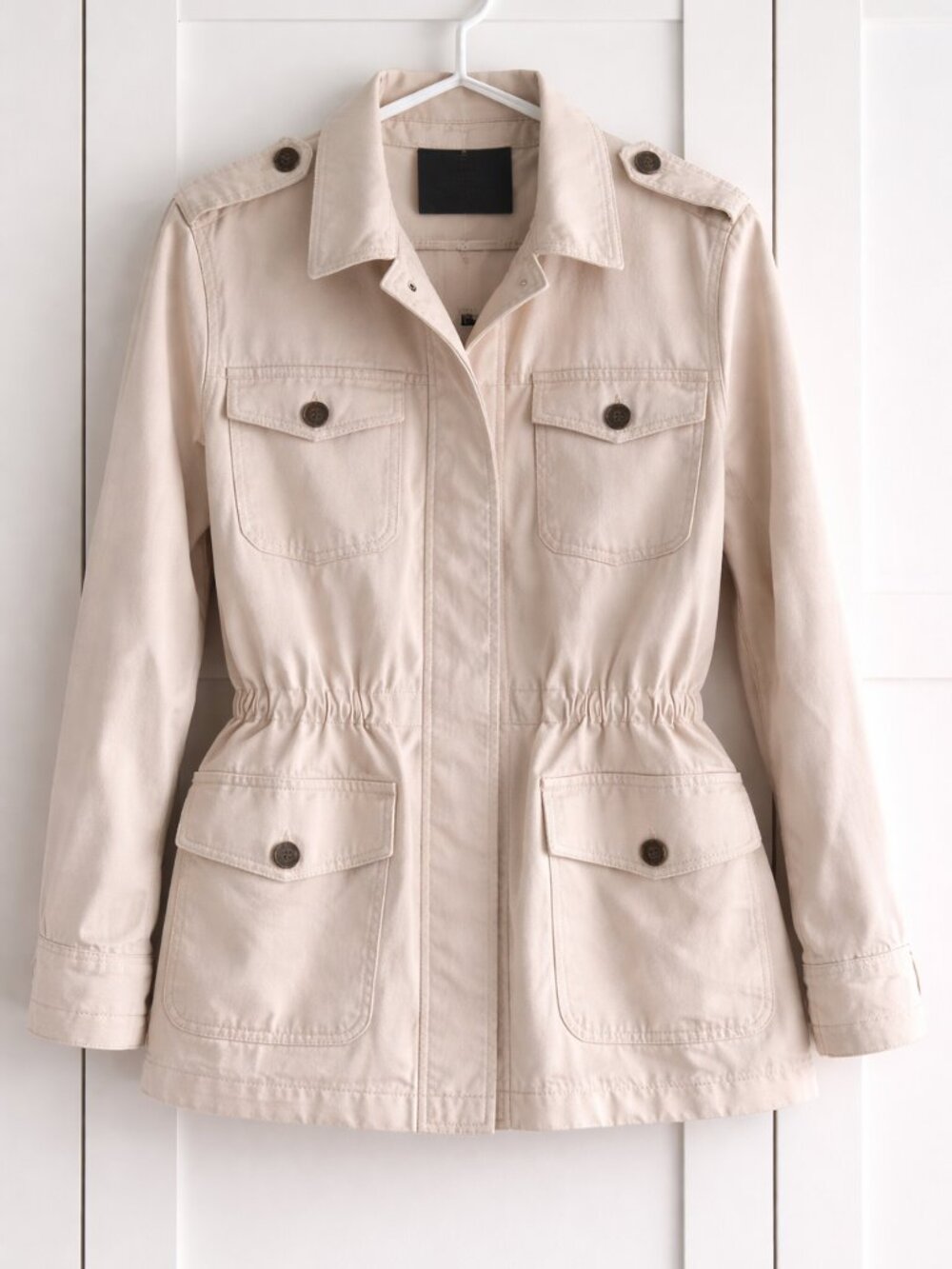 Banana Republic Beige Utility Jacket | Structured Cotton Safari Style | Size XL